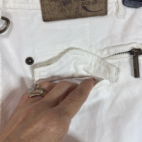 (R4) JUST CAVALLI Jeans white Low rise Flared leg men's size 56/30US - Picture 8 of 15